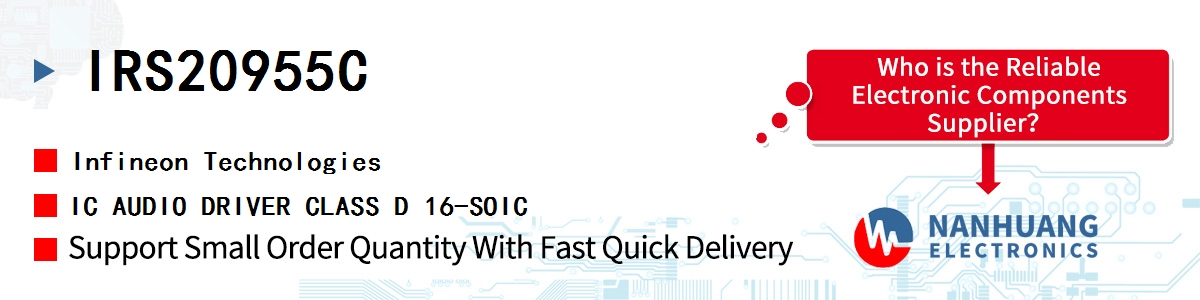 IRS20955C Infineon IC AUDIO DRIVER CLASS D 16-SOIC