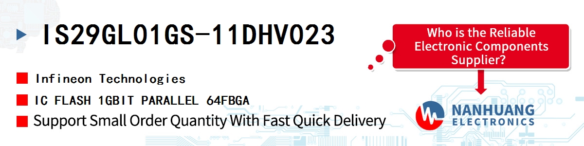 IS29GL01GS-11DHV023 Infineon IC FLASH 1GBIT PARALLEL 64FBGA