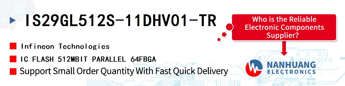 IS29GL512S-11DHV01-TR Infineon IC FLASH 512MBIT PARALLEL 64FBGA