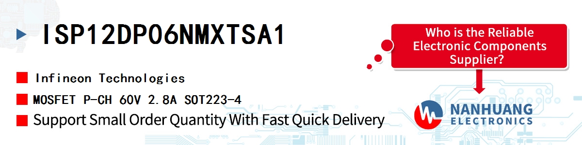 ISP12DP06NMXTSA1 Infineon MOSFET P-CH 60V 2.8A SOT223-4