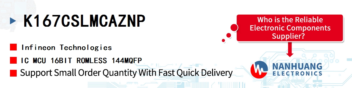 K167CSLMCAZNP Infineon IC MCU 16BIT ROMLESS 144MQFP