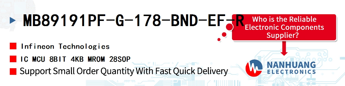 MB89191PF-G-178-BND-EF-R Infineon IC MCU 8BIT 4KB MROM 28SOP