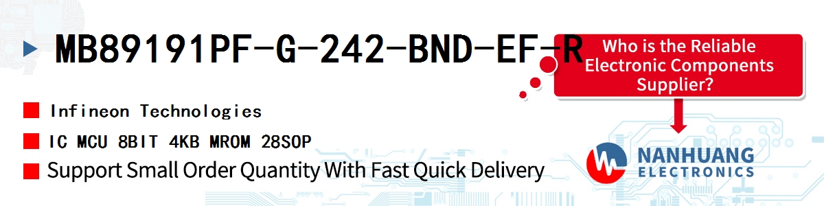 MB89191PF-G-242-BND-EF-R Infineon IC MCU 8BIT 4KB MROM 28SOP