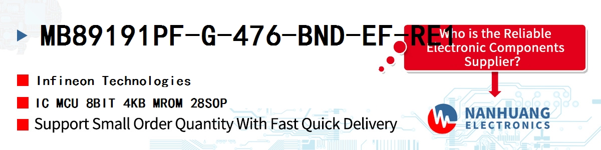 MB89191PF-G-476-BND-EF-RE1 Infineon IC MCU 8BIT 4KB MROM 28SOP