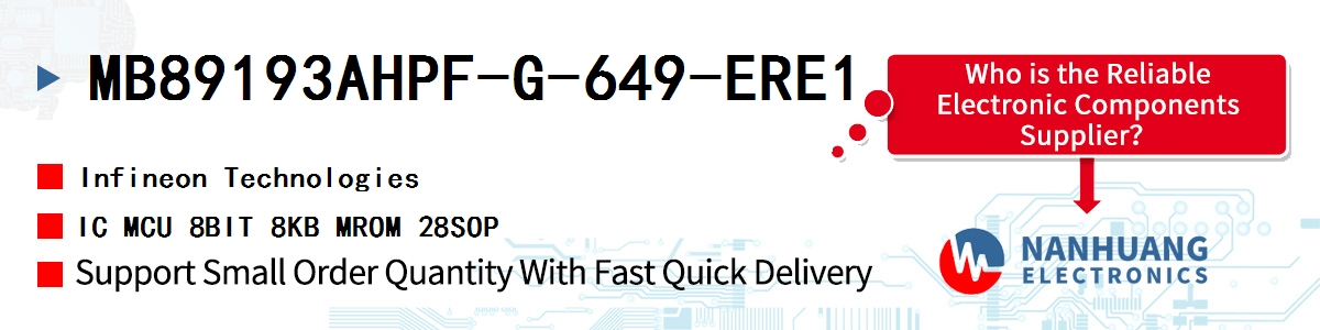MB89193AHPF-G-649-ERE1 Infineon IC MCU 8BIT 8KB MROM 28SOP