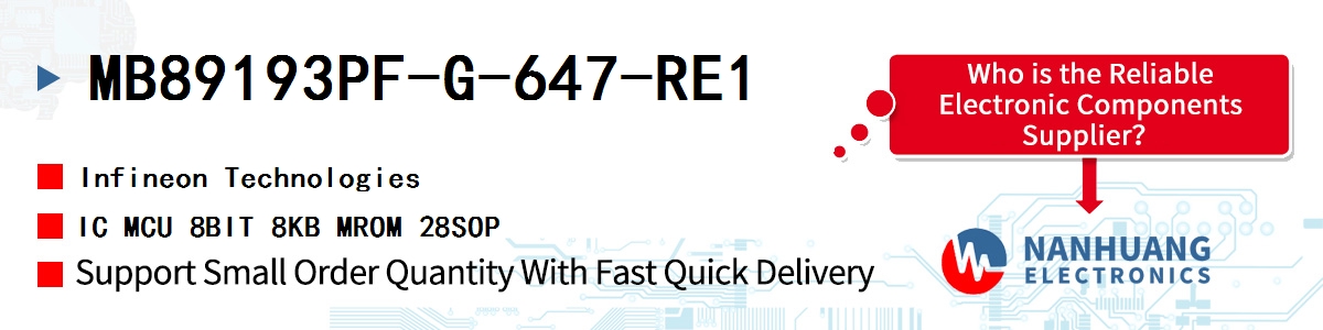 MB89193PF-G-647-RE1 Infineon IC MCU 8BIT 8KB MROM 28SOP