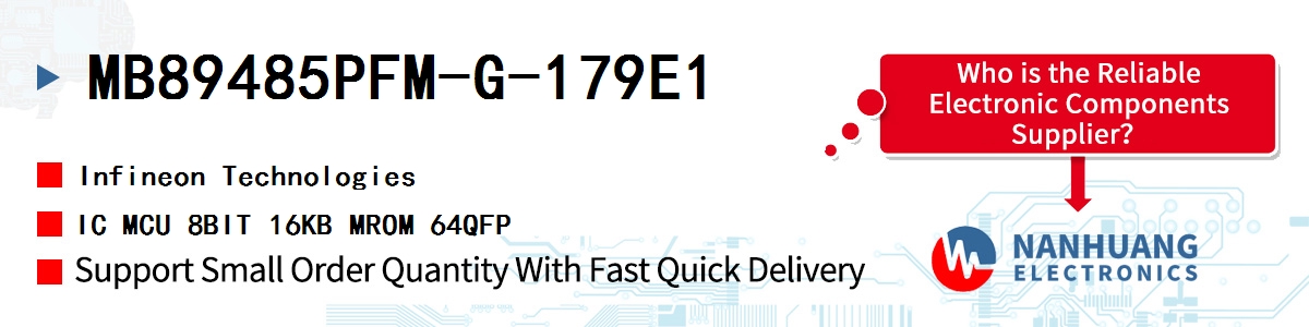 MB89485PFM-G-179E1 Infineon IC MCU 8BIT 16KB MROM 64QFP