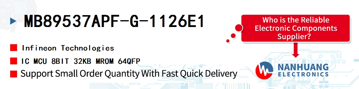 MB89537APF-G-1126E1 Infineon IC MCU 8BIT 32KB MROM 64QFP