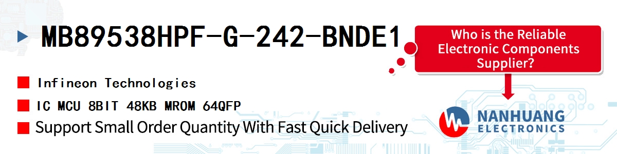 MB89538HPF-G-242-BNDE1 Infineon IC MCU 8BIT 48KB MROM 64QFP