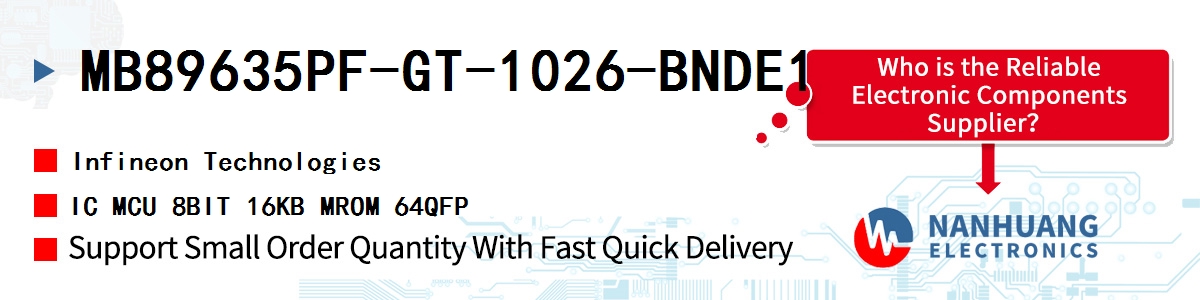 MB89635PF-GT-1026-BNDE1 Infineon IC MCU 8BIT 16KB MROM 64QFP