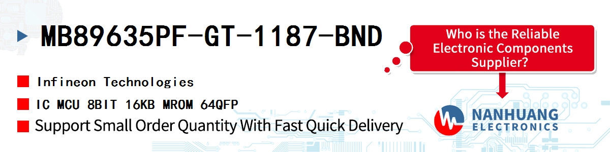 MB89635PF-GT-1187-BND Infineon IC MCU 8BIT 16KB MROM 64QFP