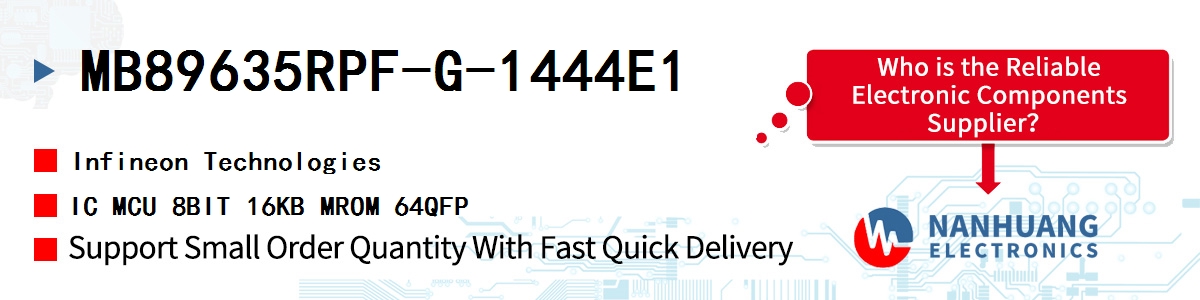 MB89635RPF-G-1444E1 Infineon IC MCU 8BIT 16KB MROM 64QFP