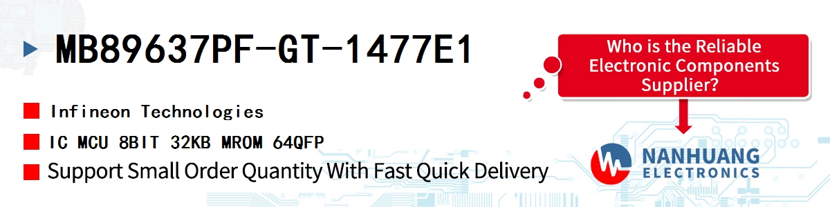 MB89637PF-GT-1477E1 Infineon IC MCU 8BIT 32KB MROM 64QFP