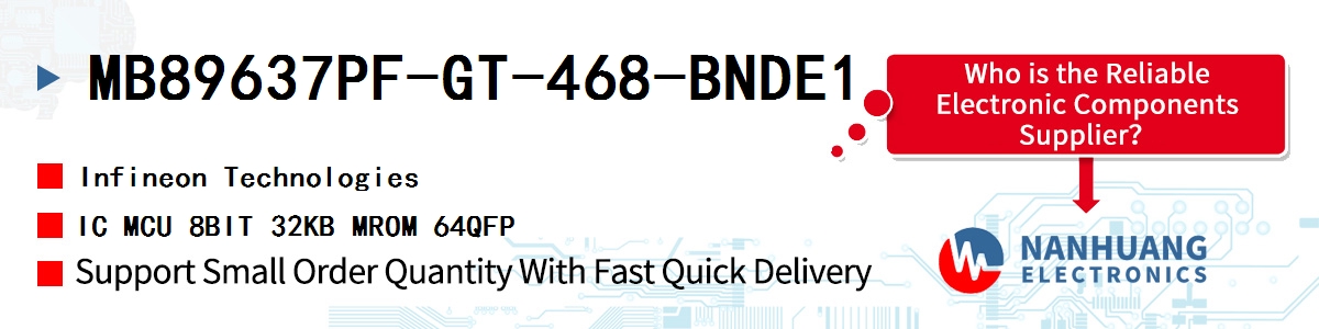 MB89637PF-GT-468-BNDE1 Infineon IC MCU 8BIT 32KB MROM 64QFP