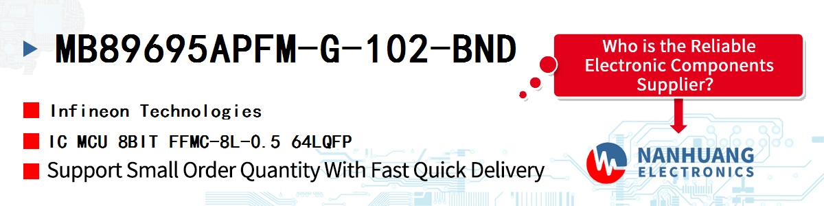 MB89695APFM-G-102-BND Infineon IC MCU 8BIT FFMC-8L-0.5 64LQFP