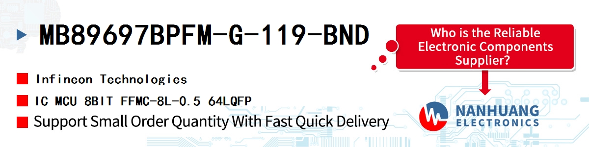 MB89697BPFM-G-119-BND Infineon IC MCU 8BIT FFMC-8L-0.5 64LQFP