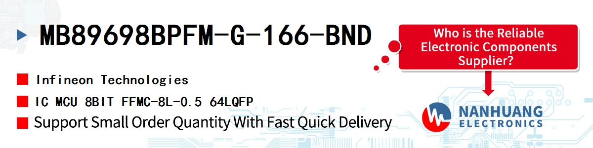 MB89698BPFM-G-166-BND Infineon IC MCU 8BIT FFMC-8L-0.5 64LQFP