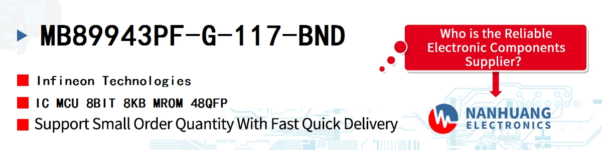 MB89943PF-G-117-BND Infineon IC MCU 8BIT 8KB MROM 48QFP