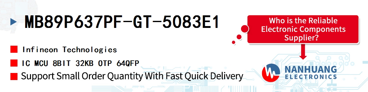 MB89P637PF-GT-5083E1 Infineon IC MCU 8BIT 32KB OTP 64QFP