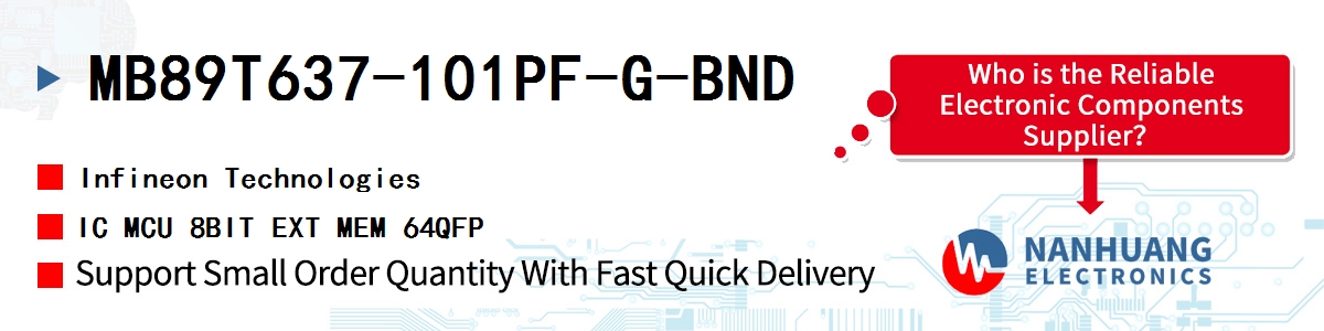 MB89T637-101PF-G-BND Infineon IC MCU 8BIT EXT MEM 64QFP