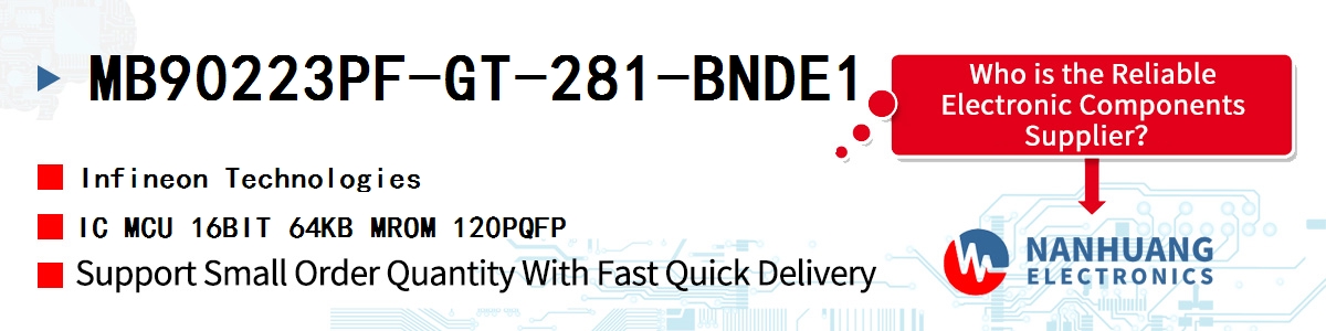 MB90223PF-GT-281-BNDE1 Infineon IC MCU 16BIT 64KB MROM 120PQFP