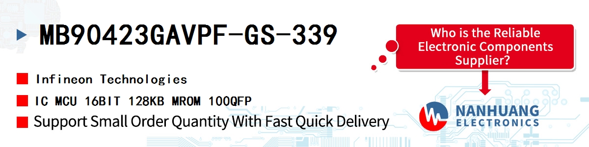 MB90423GAVPF-GS-339 Infineon IC MCU 16BIT 128KB MROM 100QFP