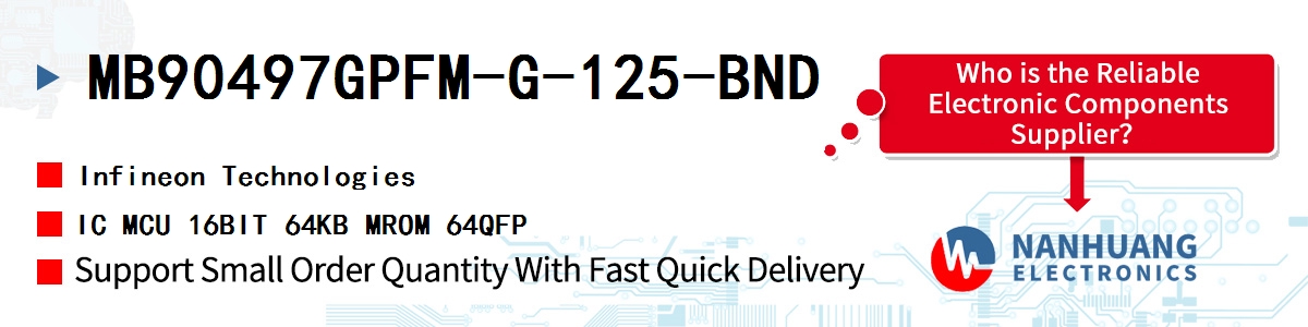 MB90497GPFM-G-125-BND Infineon IC MCU 16BIT 64KB MROM 64QFP