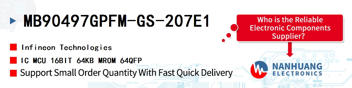 MB90497GPFM-GS-207E1 Infineon IC MCU 16BIT 64KB MROM 64QFP