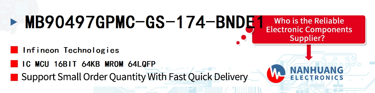 MB90497GPMC-GS-174-BNDE1 Infineon IC MCU 16BIT 64KB MROM 64LQFP