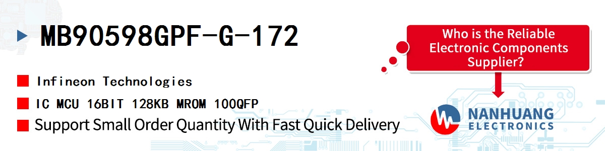 MB90598GPF-G-172 Infineon IC MCU 16BIT 128KB MROM 100QFP