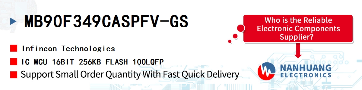 MB90F349CASPFV-GS Infineon IC MCU 16BIT 256KB FLASH 100LQFP