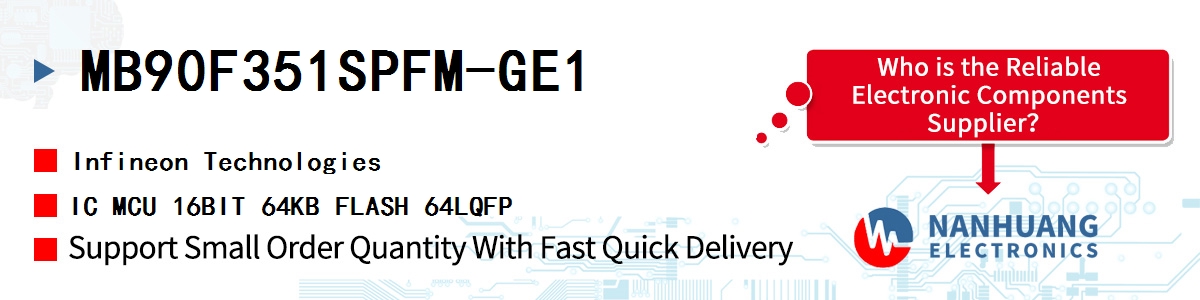 MB90F351SPFM-GE1 Infineon IC MCU 16BIT 64KB FLASH 64LQFP