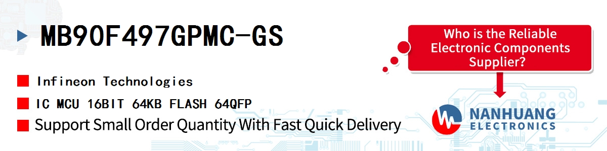 MB90F497GPMC-GS Infineon IC MCU 16BIT 64KB FLASH 64QFP