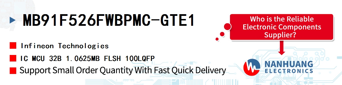 MB91F526FWBPMC-GTE1 Infineon IC MCU 32B 1.0625MB FLSH 100LQFP