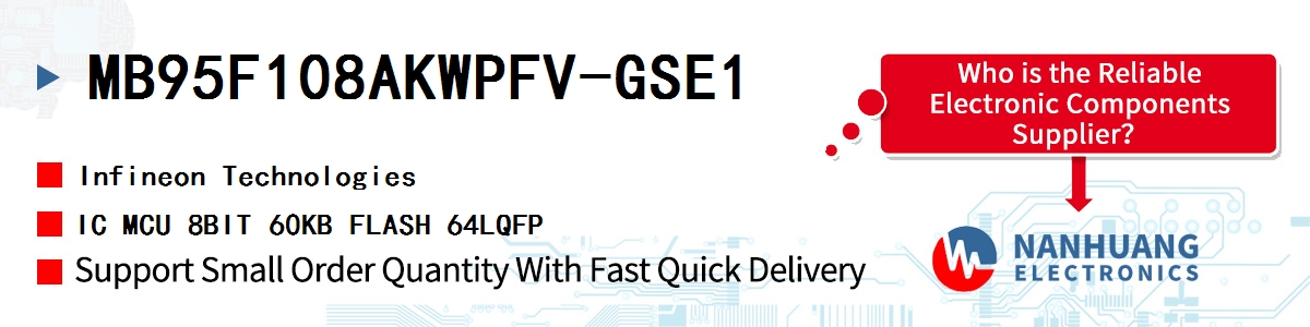 MB95F108AKWPFV-GSE1 Infineon IC MCU 8BIT 60KB FLASH 64LQFP