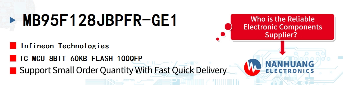 MB95F128JBPFR-GE1 Infineon IC MCU 8BIT 60KB FLASH 100QFP