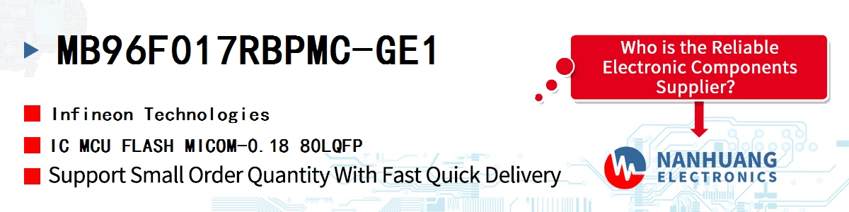 MB96F017RBPMC-GE1 Infineon IC MCU FLASH MICOM-0.18 80LQFP