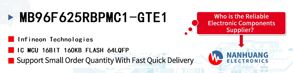 MB96F625RBPMC1-GTE1 Infineon IC MCU 16BIT 160KB FLASH 64LQFP