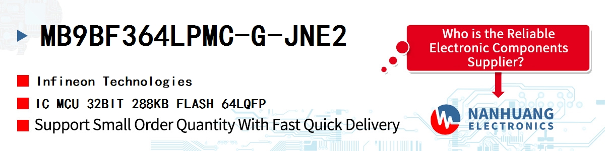 MB9BF364LPMC-G-JNE2 Infineon IC MCU 32BIT 288KB FLASH 64LQFP