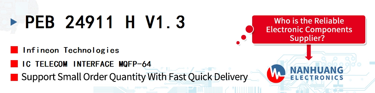 PEB 24911 H V1.3 Infineon IC TELECOM INTERFACE MQFP-64