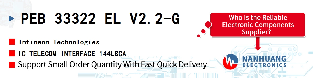 PEB 33322 EL V2.2-G Infineon IC TELECOM INTERFACE 144LBGA