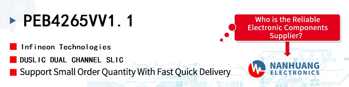 PEB4265VV1.1 Infineon DUSLIC DUAL CHANNEL SLIC