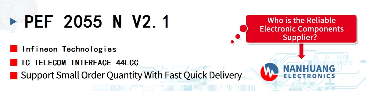 PEF 2055 N V2.1 Infineon IC TELECOM INTERFACE 44LCC
