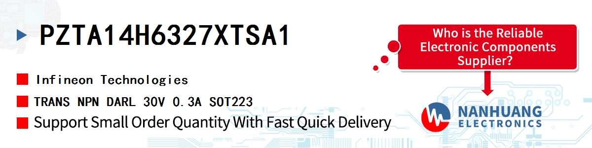 PZTA14H6327XTSA1 Infineon TRANS NPN DARL 30V 0.3A SOT223