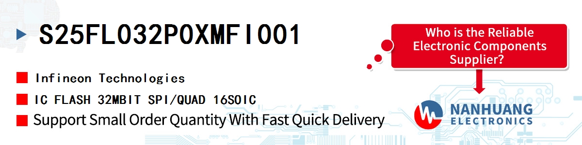 S25FL032P0XMFI001 Infineon IC FLASH 32MBIT SPI/QUAD 16SOIC