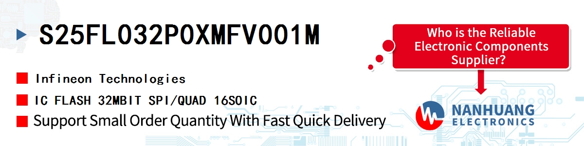 S25FL032P0XMFV001M Infineon IC FLASH 32MBIT SPI/QUAD 16SOIC