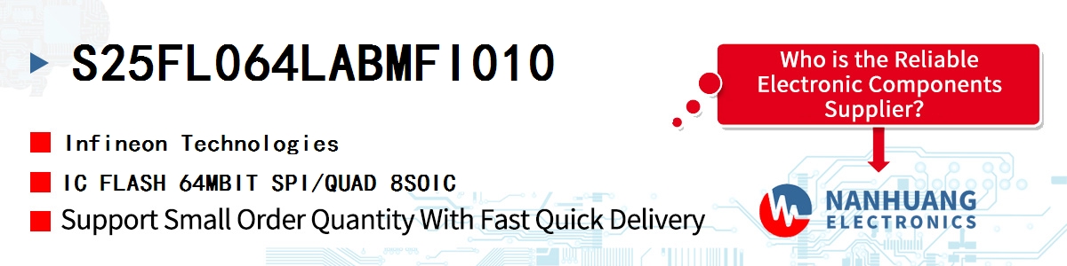 S25FL064LABMFI010 Infineon IC FLASH 64MBIT SPI/QUAD 8SOIC