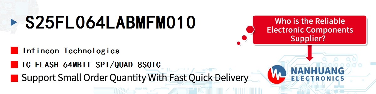 S25FL064LABMFM010 Infineon IC FLASH 64MBIT SPI/QUAD 8SOIC