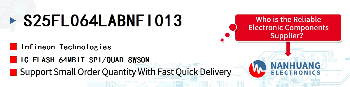 S25FL064LABNFI013 Infineon IC FLASH 64MBIT SPI/QUAD 8WSON