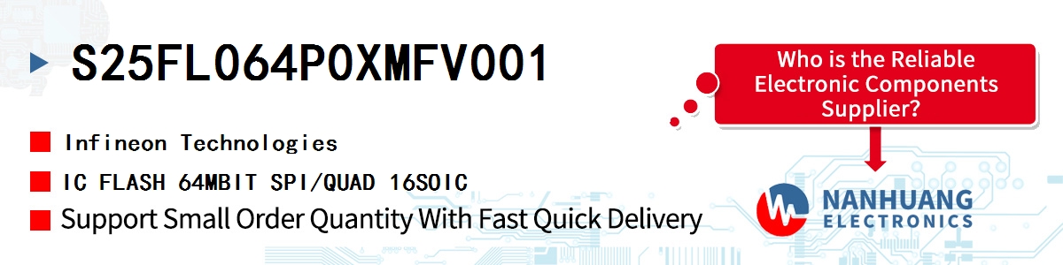 S25FL064P0XMFV001 Infineon IC FLASH 64MBIT SPI/QUAD 16SOIC